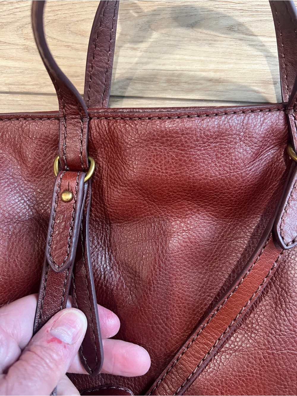 Fossil Women’s Leather Tote Bag in Cognac Brown - Picture 6 of 10
